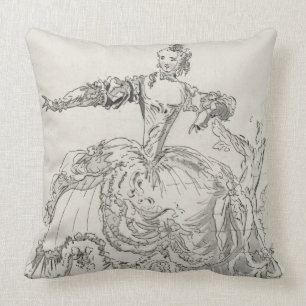 Coussin Mlle Puvigne comme statue vivante, dans Pigmalion,