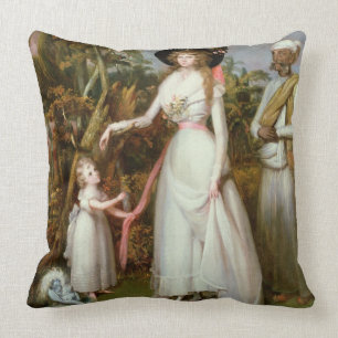 Coussin Mme Graham de Kinross, sa fille et d'un Jamadar,