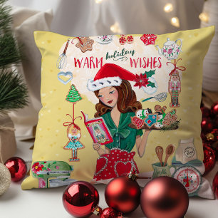 Coussin Mme Santa Chirstmas Casse-Noisette Biscuits Cuisin