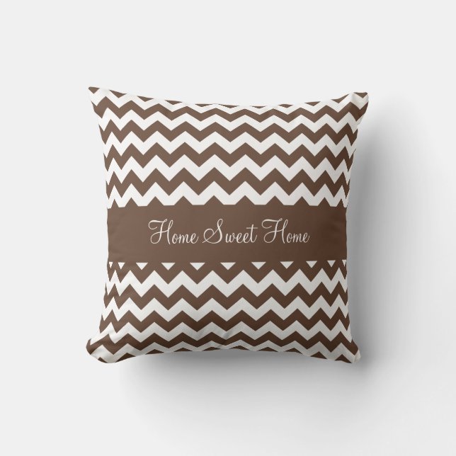 Coussin Mocha Brown Chevron (Recto)