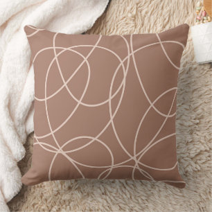 Coussin Mocha Mousse Doodles Abstraits tirés à la main (1)