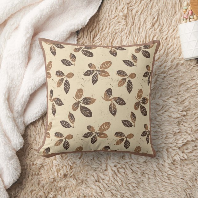 Coussin Mocha mousse tendance feuille de couleur design (Couverture)