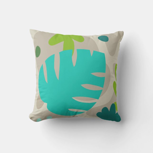 Coussin Mod Monstera Abstraite feuille Hawaiian Tropical-C (Recto)