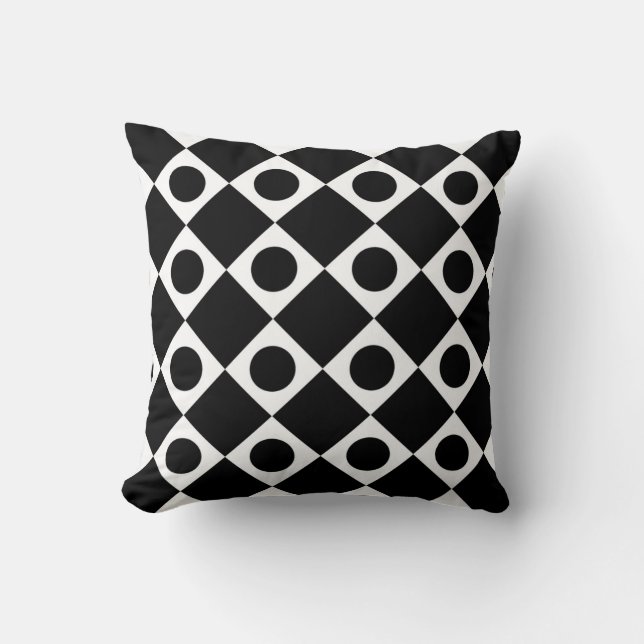 Coussin Mod Retro 60's Noir (Recto)