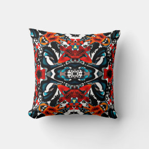 Coussin mode d'impression ornementale ethno kaléidoscopiqu