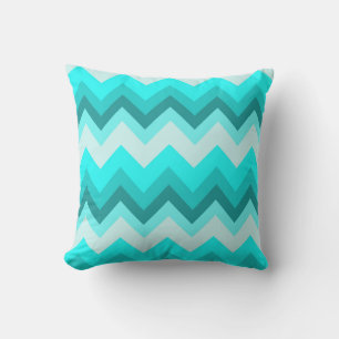 Coussin mode moderne girly ombre turquoise turquoise chevr