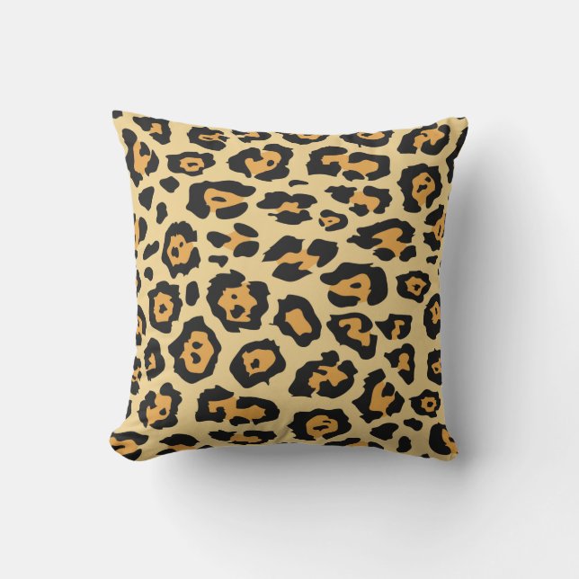 Coussin mode safari tache tache léopard imprimé guépard (Recto)