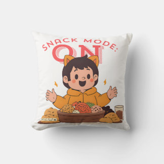 Coussin Mode Snack : ON - Caractère de dessin mignon avec
