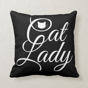 Coussin Modèle de citation de dame de chat tête de chat en