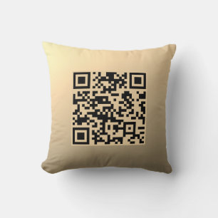 Coussin Modèle de code QR immédiatement modifiable Or Fa