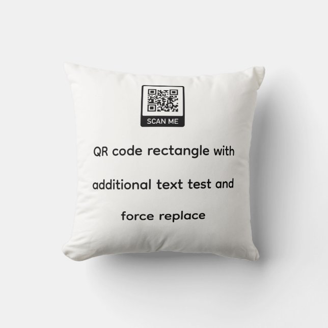 Coussin modèle de code qr rectangle avec texte forcer le r (Recto)