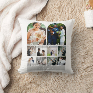 Coussin Modèle de collage de 10 photos de mariage pour cou