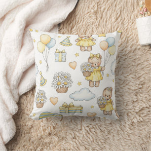 Coussin Modèle de jardin de marguerites Ourson (14)