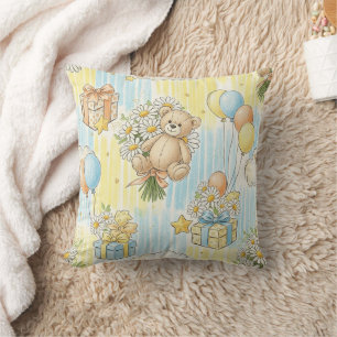 Coussin Modèle de jardin de marguerites Ourson (3)