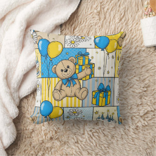 Coussin Modèle de jardin de marguerites Ourson (4)