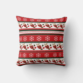 Coussin Modèle de pull moche de Noël avec loutre