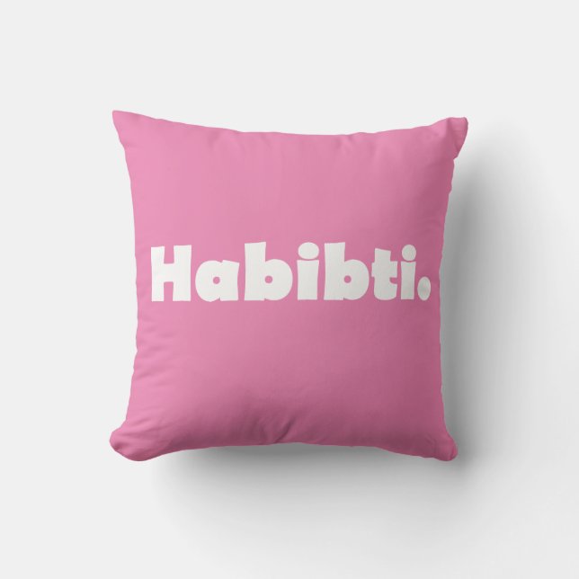 Coussin Modèle de texte Habibti (Recto)