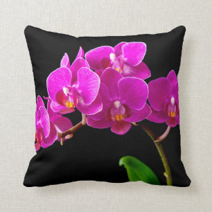 Coussin Modèle d'orchidées à fleurs d'orchidées roses 