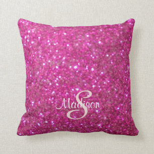 Coussin Modèle étincelant Hot Pink, personnalisable