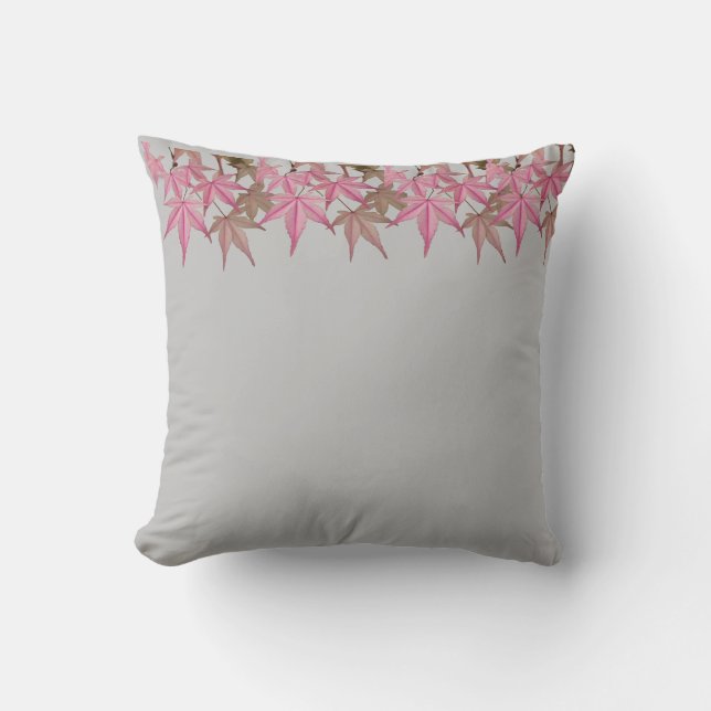Coussin Modèle feuille d'érable rose Jeu d'oreiller (Recto)