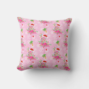 Coussin Modèle Flamingo rose de Noël