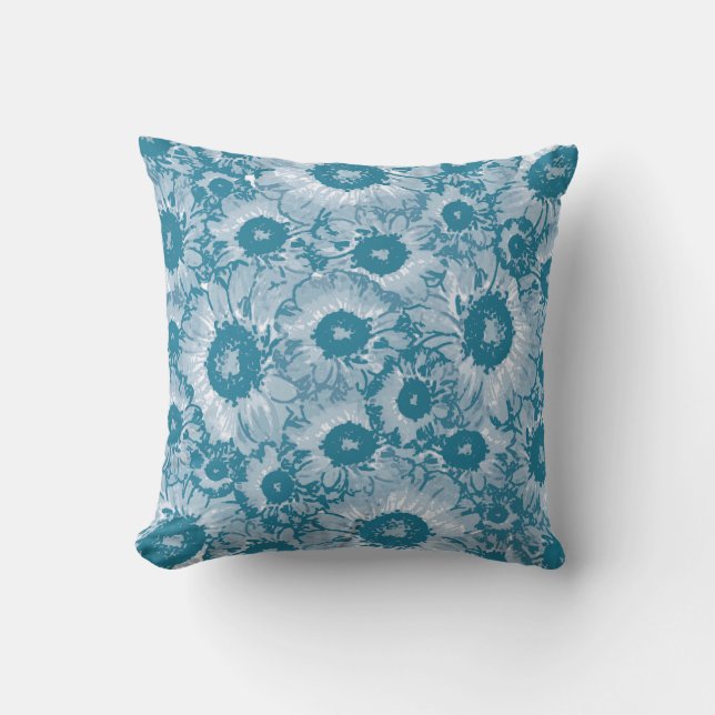 Coussin Modèle floral bleu (Recto)