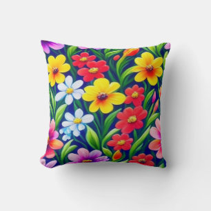 Coussin Modèle floral coloré
