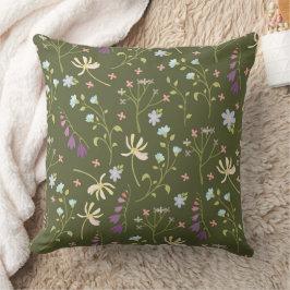 Coussin Modèle floral de fleurs botaniques 20" x 20"