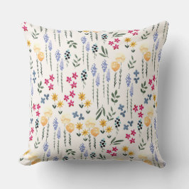 Coussin Modèle floral de fleurs botaniques 20" x 20"