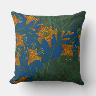 Coussin Modèle floral de jour de lis vintage de Walter Cra