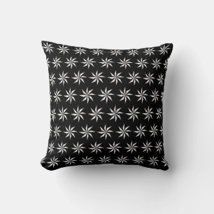 Coussin Modèle floral géométrique moderne noir