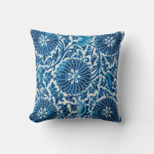 Coussin Modèle Floral Ornemental Bleu vintage