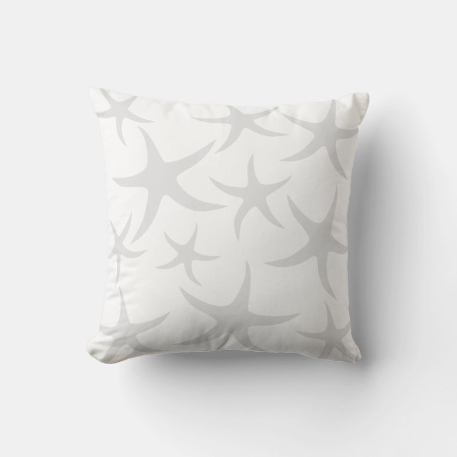 Coussin Modèle gris-clair et blanc d'étoiles de mer (Recto)