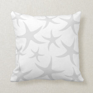 Coussin Modèle gris-clair et blanc d'étoiles de mer