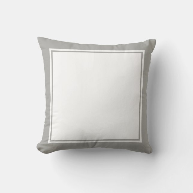 Coussin Modèle gris simple et blanc (Recto)