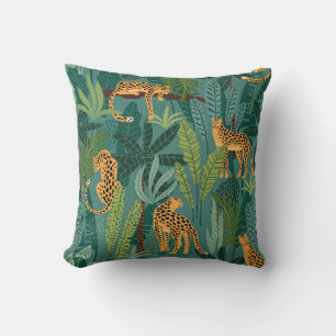 Coussin Modèle léopard illustré