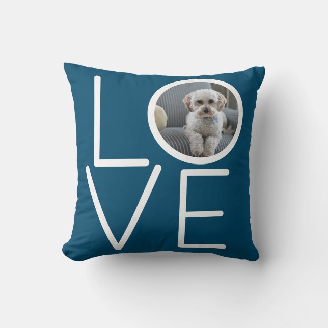 Coussin Modèle photo d'amour personnalisé (Recto)