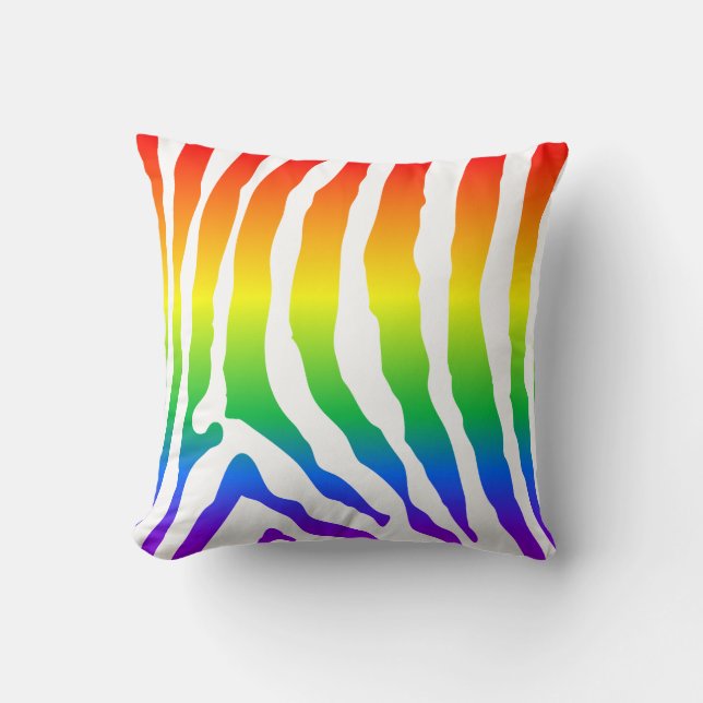 Coussin Modèle Rainbow Zebra (Recto)