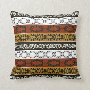 Coussin modèle tribal rayé africain ethnique