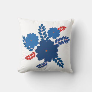 Coussin Modèle vectoriel simple de fleurs bleues