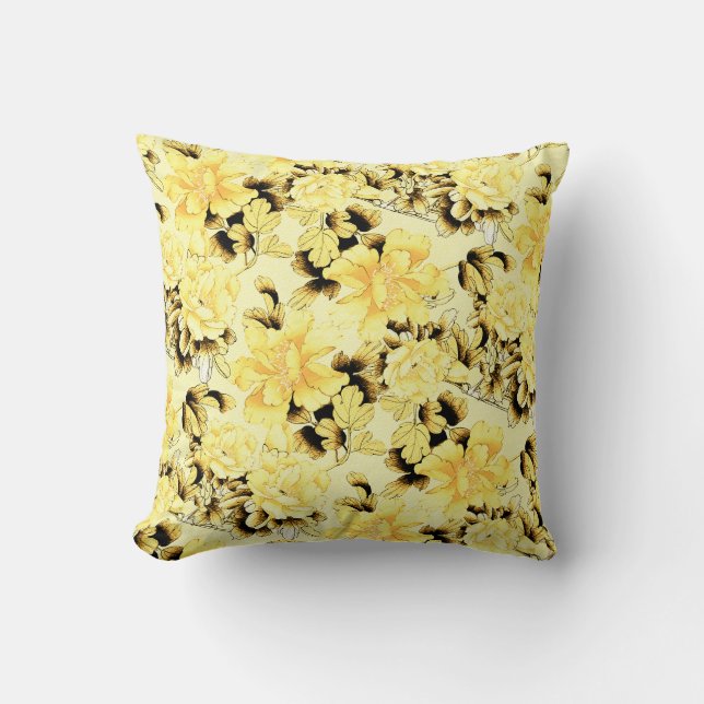Coussin Modèle Vintage jaune (Recto)
