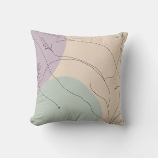 Coussin Modern Abstract Line Art Throw Pillow 