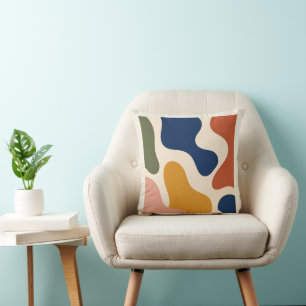Coussin modern Abstract Terracotta Ochre Shapes Cushion