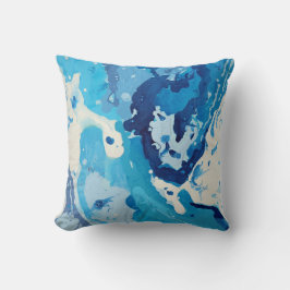 Coussin Modern abstract with pastel shades of blue ocean