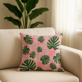 Coussin Modern Boho Botanical Leaves Pattern