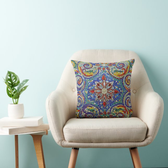 Coussin Modern Colorful Mosaic Throw Pillow –  (Chaise)