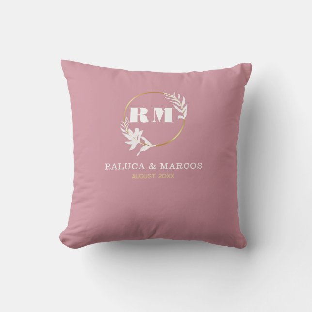 Coussin Modern Custom Monogram Anniversary Keepsake (Recto)