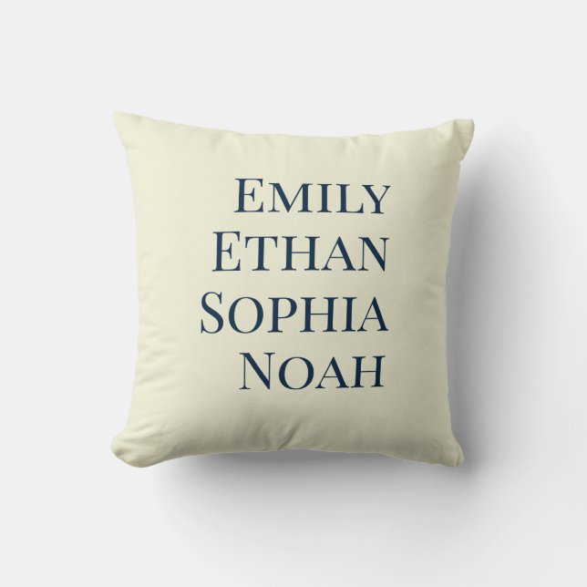 Coussin Modern Elegant Kids Names Personalized Family Thro (Recto)