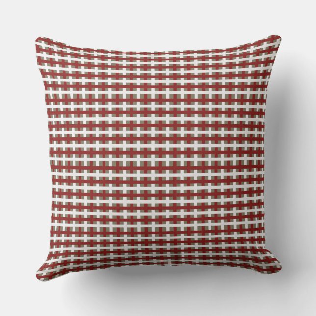 Coussin Modern Farmhouse Red White Sage Christmas Plaid (Verso)