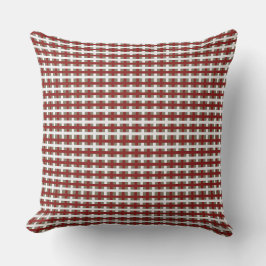 Coussin Modern Farmhouse Red White Sage Christmas Plaid